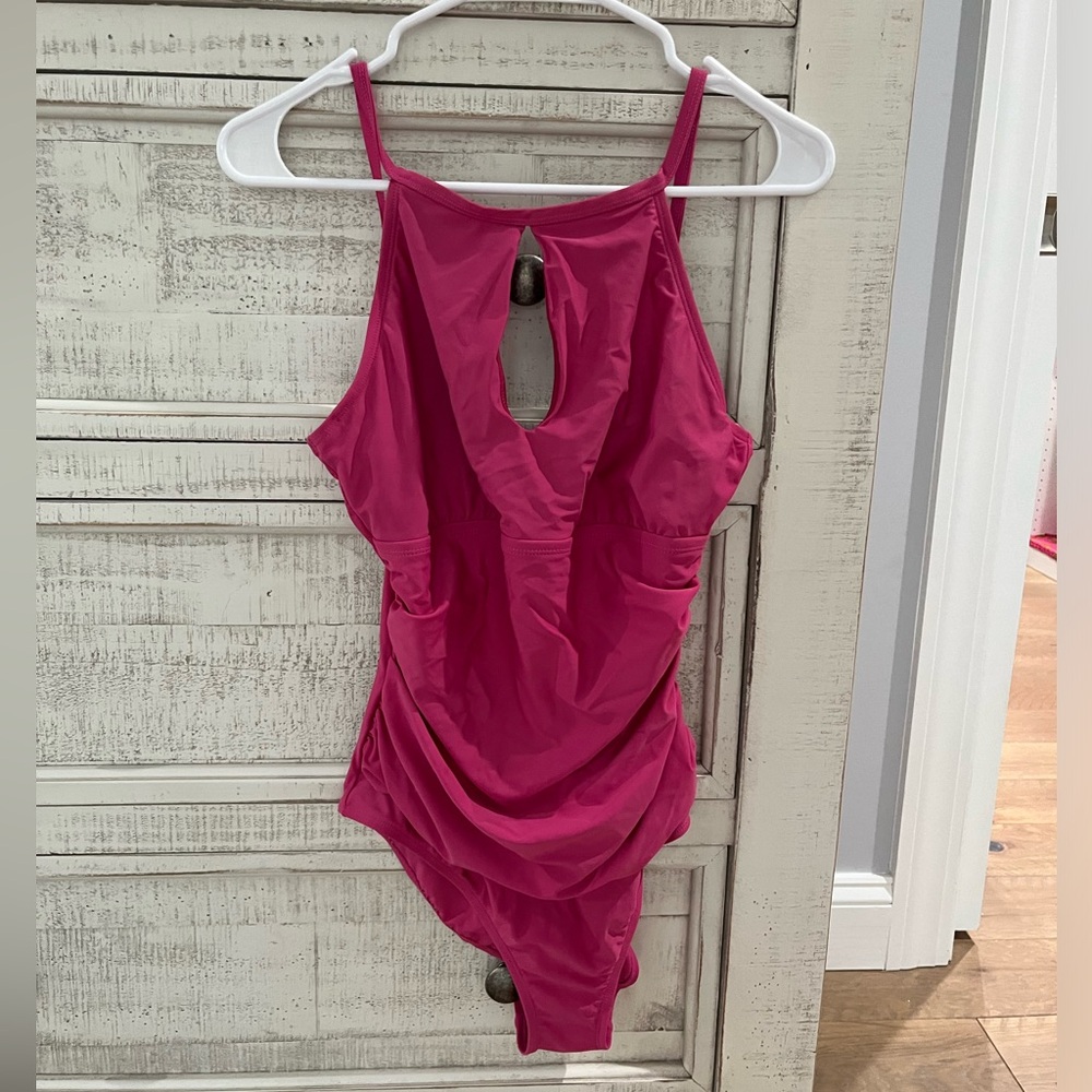 Ellen Tracy Dark Rose/Pink One-piece Bathing Suit- size 12.